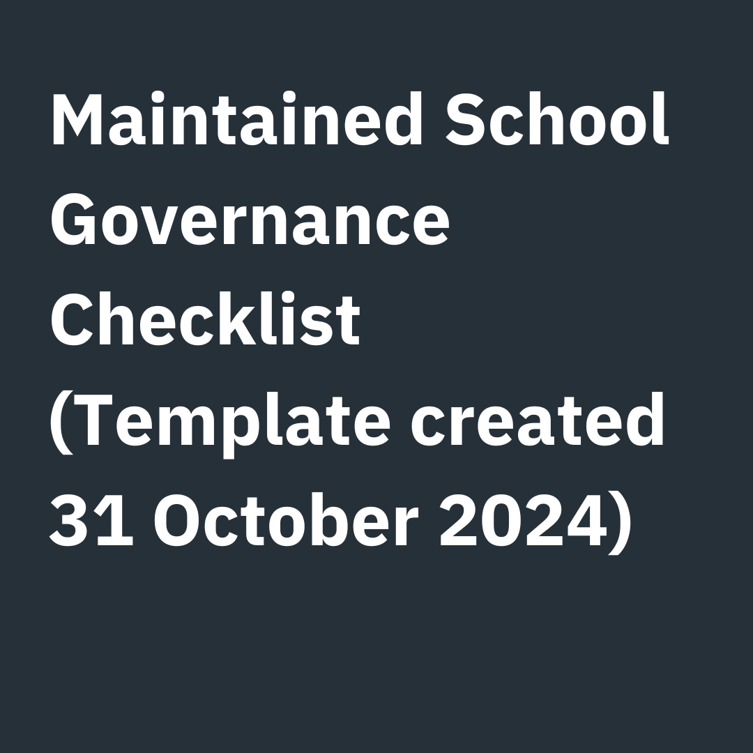 Maintained School Governance Checklist