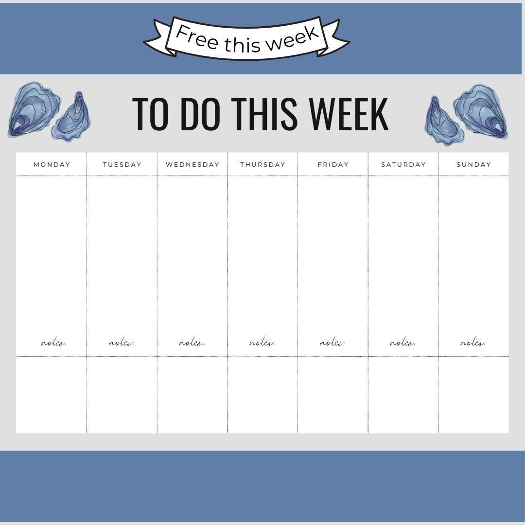 Free Downloadable Weekly Planner