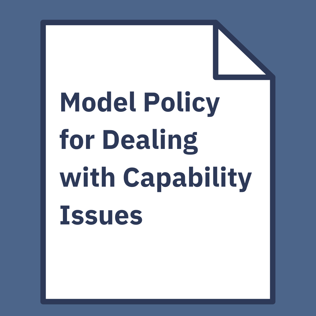 Model Policy for Dealing with Capability Issues